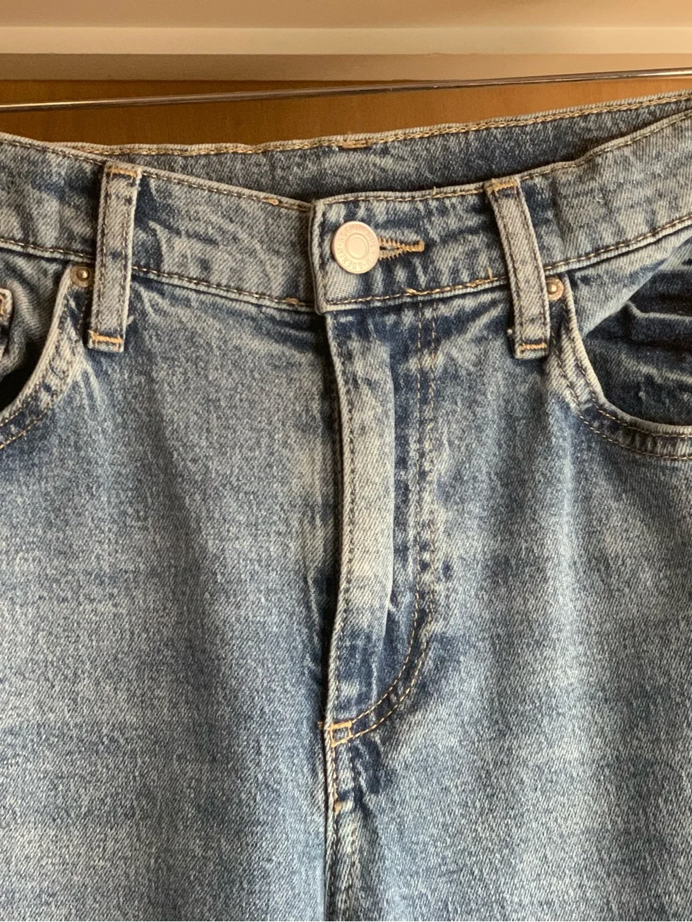 H&M Girls Light Blue Relaxed High-Waist Wide-Leg Jeans Size-14 Y2K